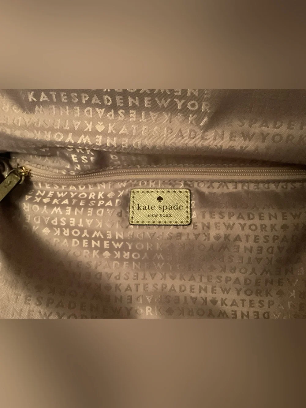 Kate Spade New York Metallic Champagne Gold Saffiano Leather Crossbody Bag
